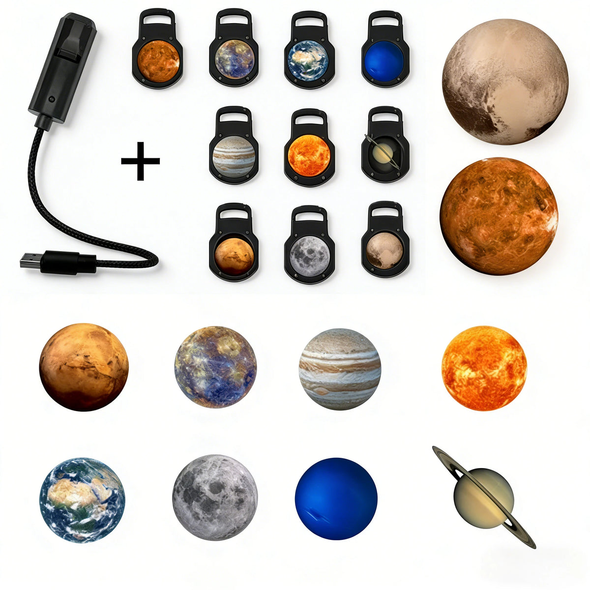 Rechargeable Star Projector Lamp Rotating Moon Night Light 360° USB LED Planet Projection Lamp Romantic Bedroom Decor Gifts