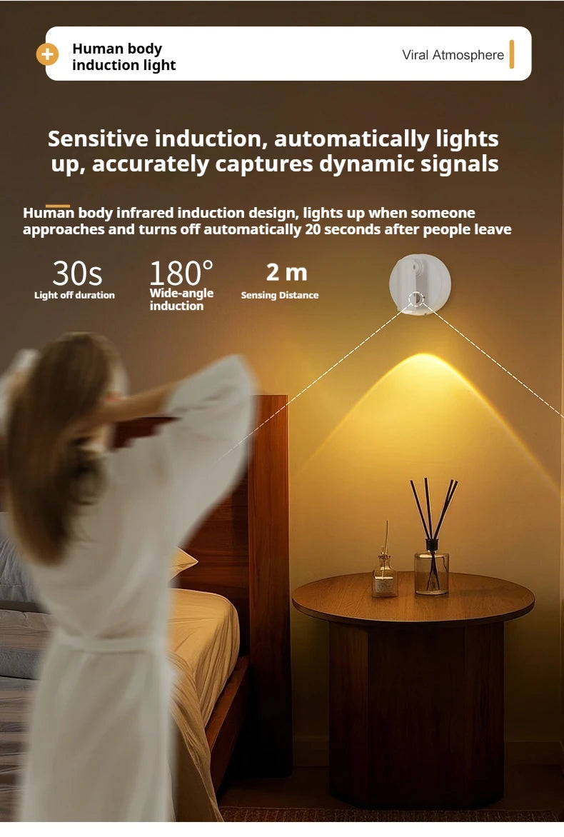 Magnetic Base USB Rechargeable LED Cordless Wall Light with Touch Switch Black White Magnet Dimmable Bedside Lamp for Reading