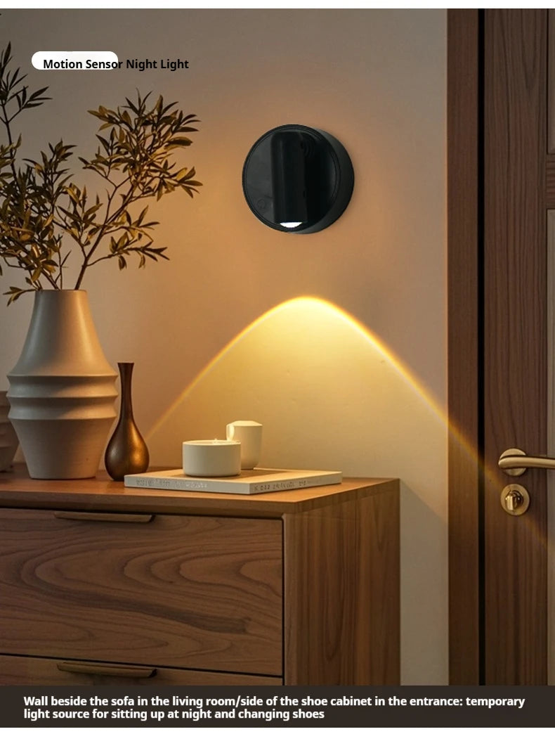 Magnetic Base USB Rechargeable LED Cordless Wall Light with Touch Switch Black White Magnet Dimmable Bedside Lamp for Reading
