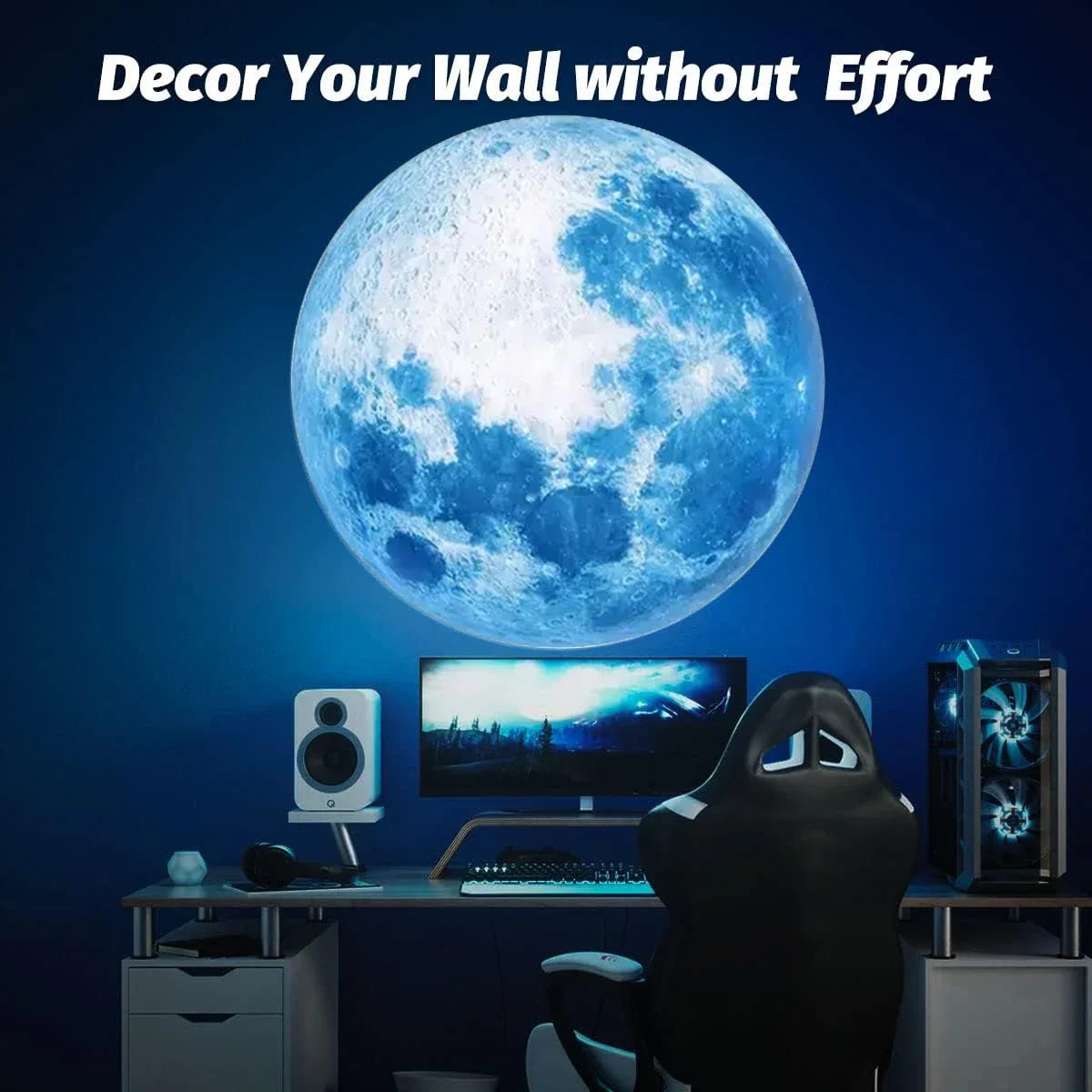 Rechargeable Star Projector Lamp Rotating Moon Night Light 360° USB LED Planet Projection Lamp Romantic Bedroom Decor Gifts