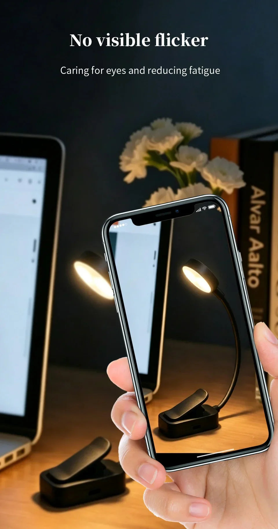 LED Desk Lamp Clip on Reading Light Rechargeable USB 3 Modes Eye Protection Flexible Table Lamp for Bedroom Study Dorm Bedside