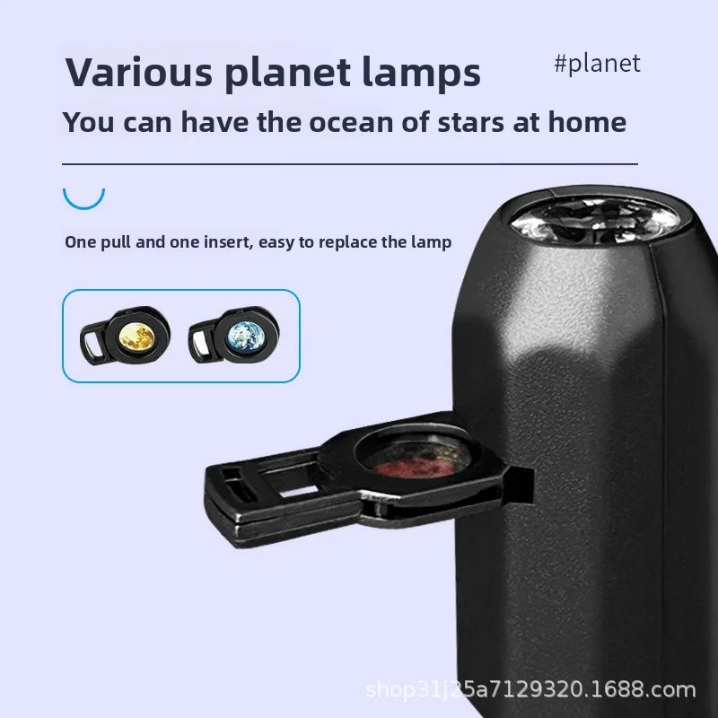 Rechargeable Star Projector Lamp Rotating Moon Night Light 360° USB LED Planet Projection Lamp Romantic Bedroom Decor Gifts