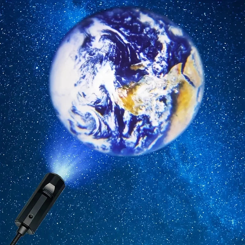 Rechargeable Star Projector Lamp Rotating Moon Night Light 360° USB LED Planet Projection Lamp Romantic Bedroom Decor Gifts