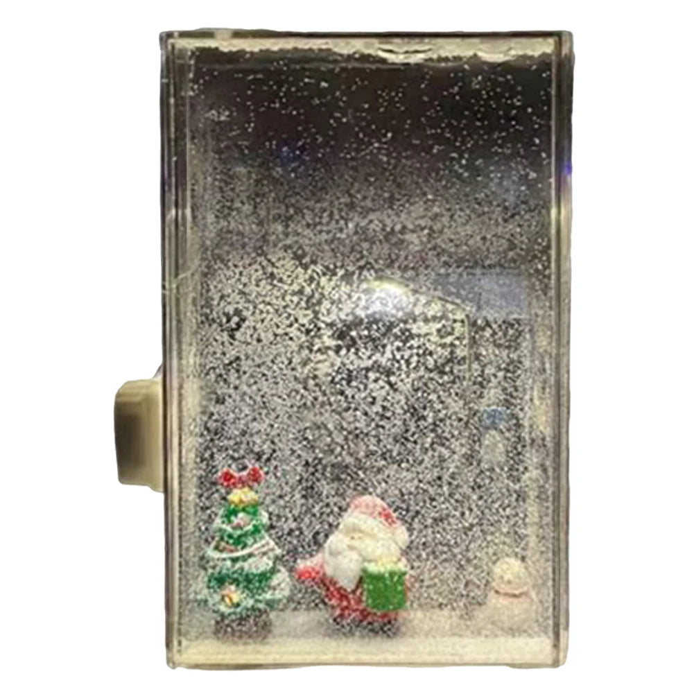 1PC Handmade DIY Material Package Desktop Decor Flowing Small Night Light Snow Scene Street Light Snowy Night Snow Simulation