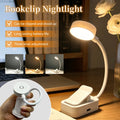 LED Desk Lamp Clip on Reading Light Rechargeable USB 3 Modes Eye Protection Flexible Table Lamp for Bedroom Study Dorm Bedside