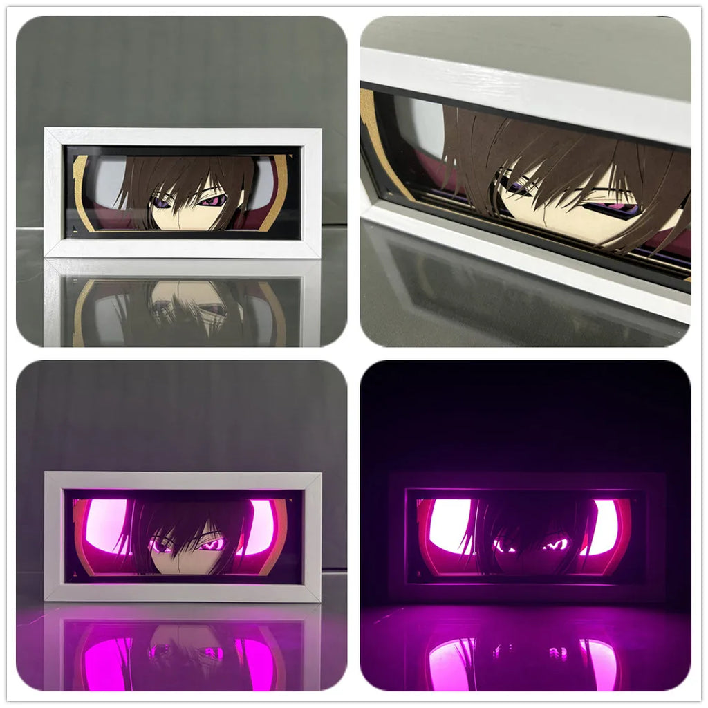 Code Geass Paper Cut Light Box Lelouch Lamperouge Lightbox for Bedroom Decor Desk Anime Shadow Box Kid Birthday Gift Table Lamps