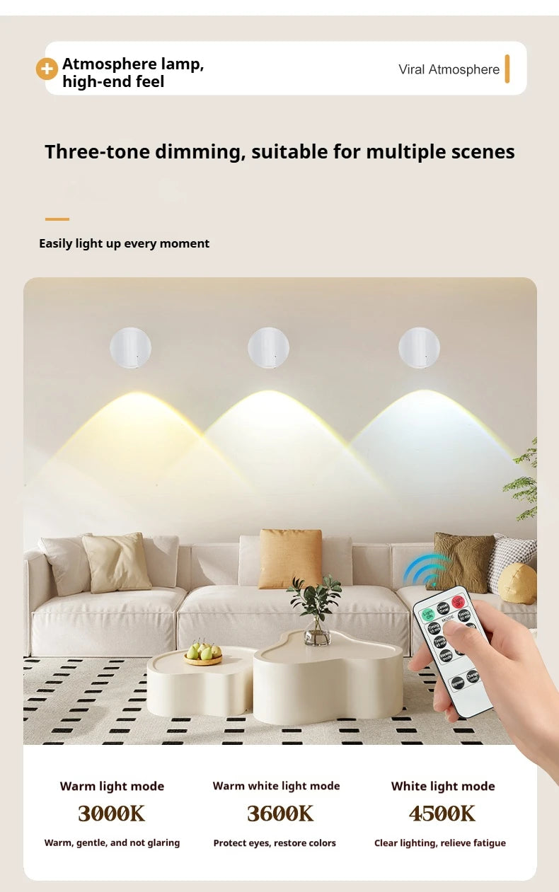 Magnetic Base USB Rechargeable LED Cordless Wall Light with Touch Switch Black White Magnet Dimmable Bedside Lamp for Reading