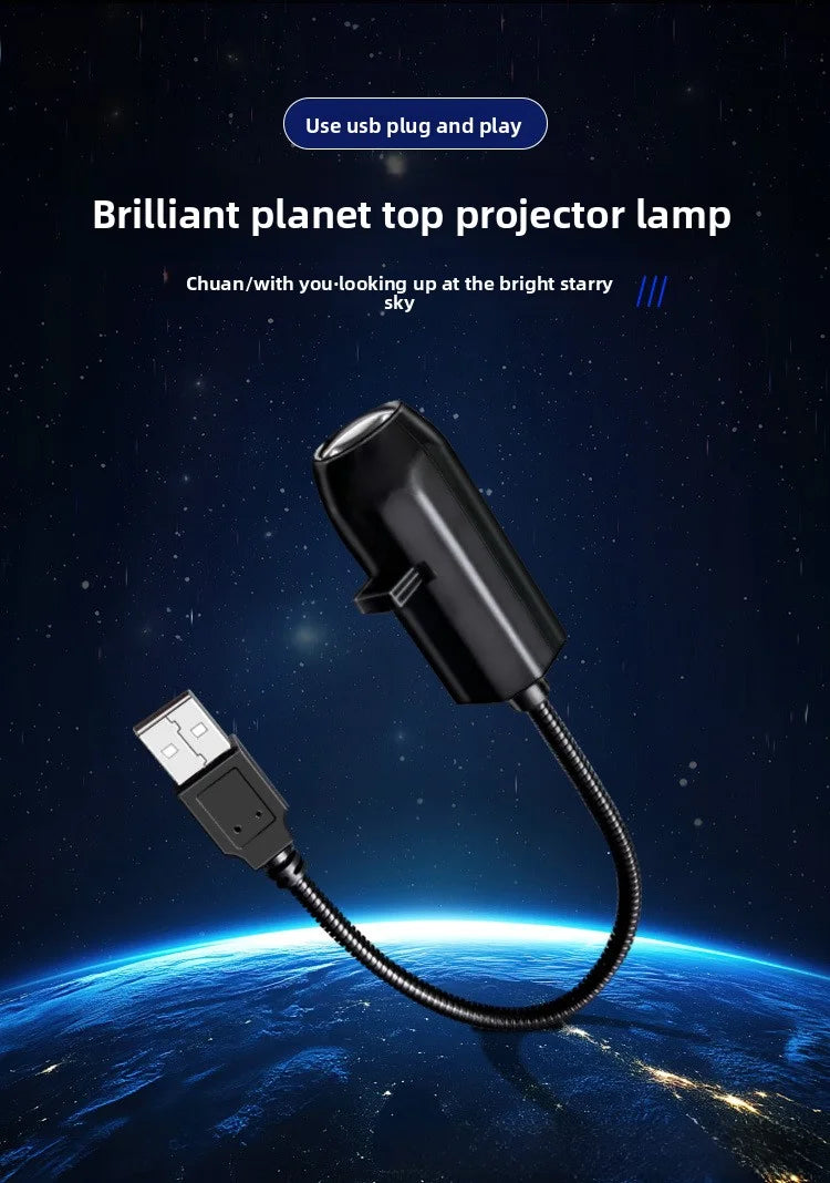 Rechargeable Star Projector Lamp Rotating Moon Night Light 360° USB LED Planet Projection Lamp Romantic Bedroom Decor Gifts