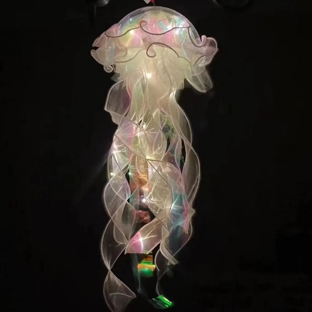 RGB Jellyfish Lamp Colorful Night Light Ocean Inspired Hanging Ceiling Lantern Magical Home Decor Ambient Bedroom Lighting